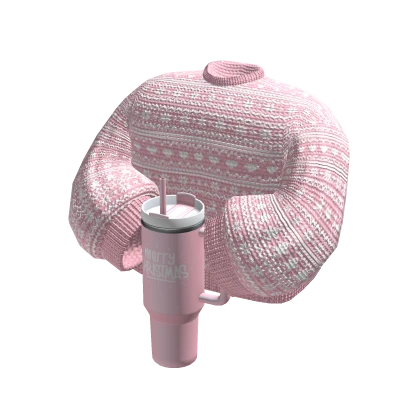 Christmas Pink Water Bottle Sweater