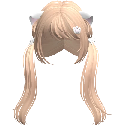 Kawaii Cat Ears w/ Paw Hairclip Hair (Blonde)