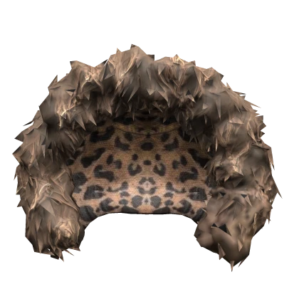 Oversized Cheetah Print Fur Hood