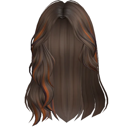 Spooky Wavy Hair w/ Halloween Streaks (Brown)