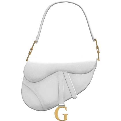Saddle Bag White Purse Gold G Side Handbag 2000s