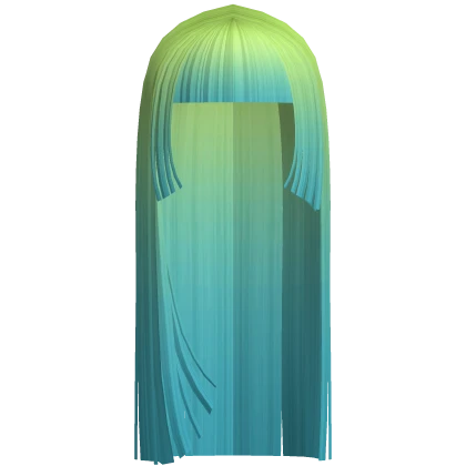 ☆ goth y2k emo vampire hime cut lime to blue