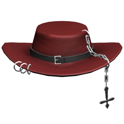 Y2K Punk Hat with Accessories - Red