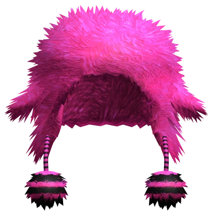 pink scene fluffy fur hat