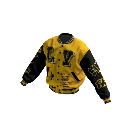Louis Letterman Varsity Jacket - Yellow/Black