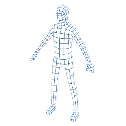 🌐 Wireframe suit - Blue