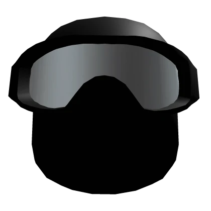 Black Tactical Ski Mask With White Goggles