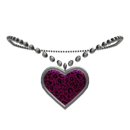 Y2k Scene McBling Pink Leopard Heart Necklace 1.0