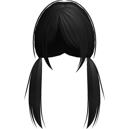 low vkei messy gothic emo anime pigtails black