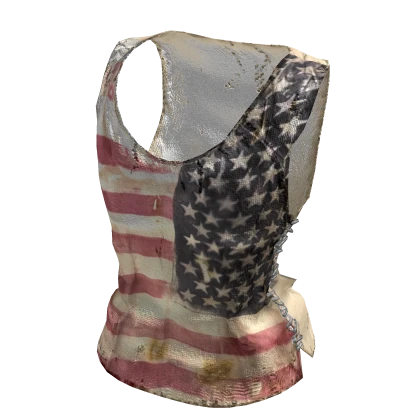 Ruined American Flag Safetypin Loose Punk Tank Top