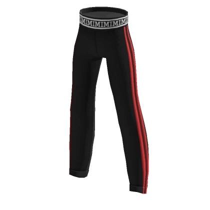 Athletic Leggings - Black & Red