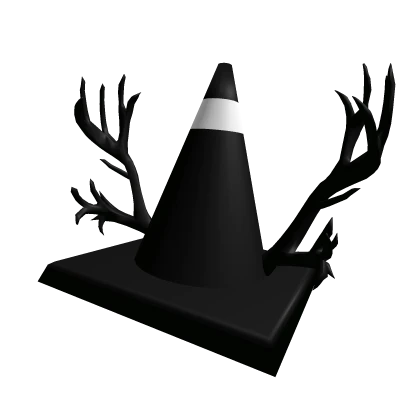 Black Traffic Cone w/ Antlers
