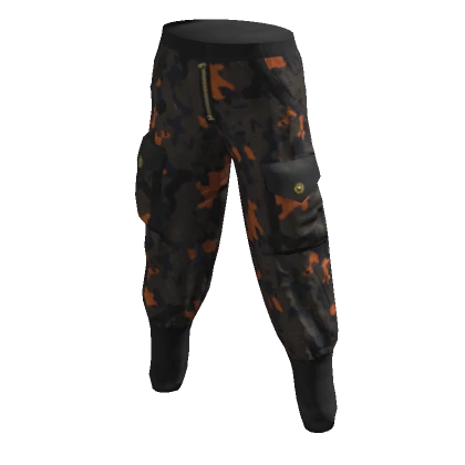 Orange Camo Baggy Pants