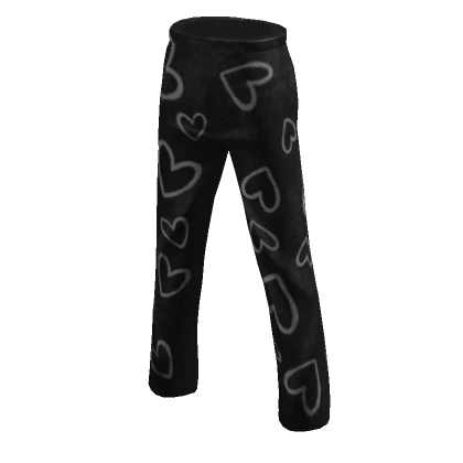 High Waist Black Jeans With Hearts