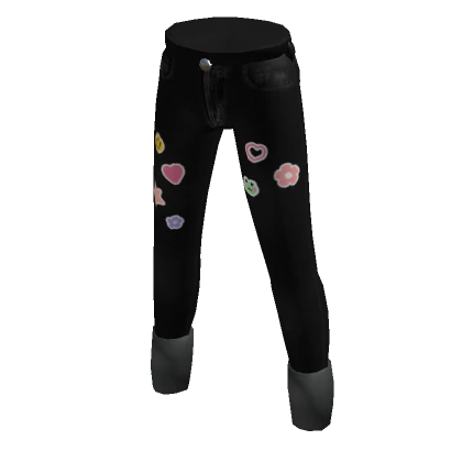 Black Mom Jeans with stickers