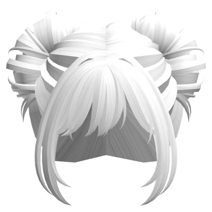Messy Soft Anime Hair Buns in White