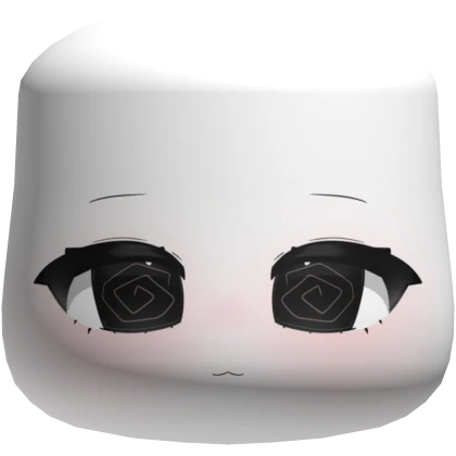 shy cute nervous anime swirly cat eyes face white