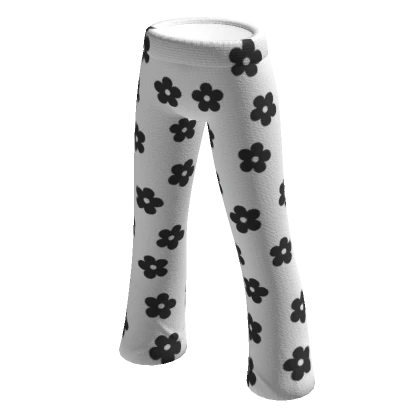 White and Black Flower Bellbottoms