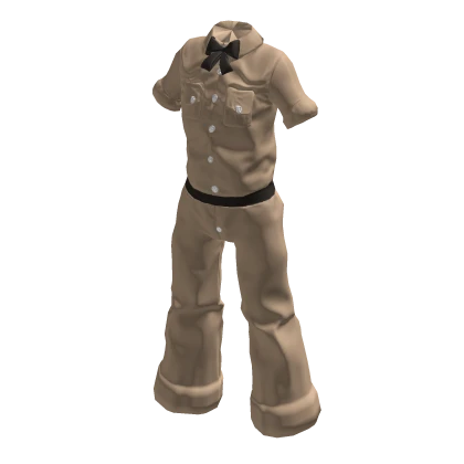 Cute Overall Bowtie - Beige