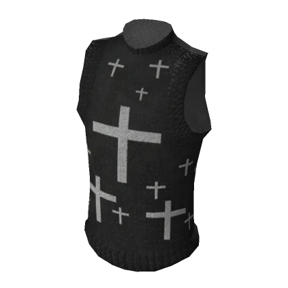 Y2K Black Cross Vest