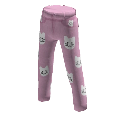 Kitty Pattern Pants Pink