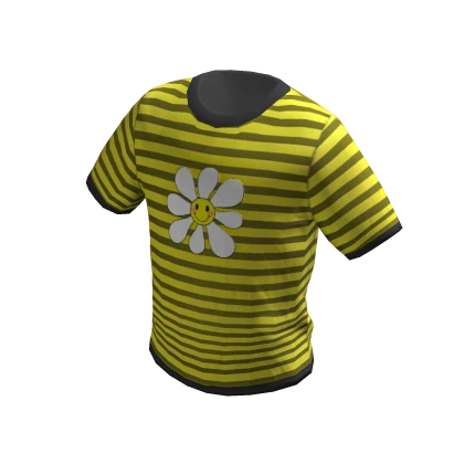 Yellow Striped Flower T-Shirt