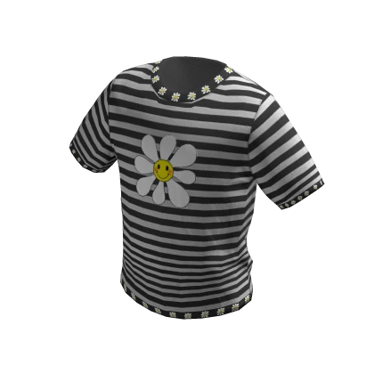 Goth Striped Flower T-Shirt