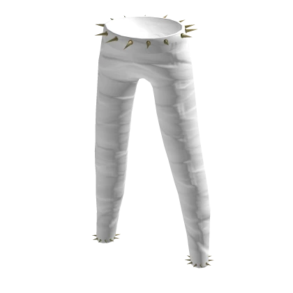 White Punk Spiked Leather Pants 