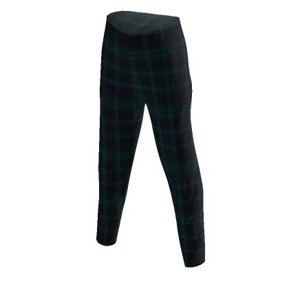 Detailed Green Tartan Pants