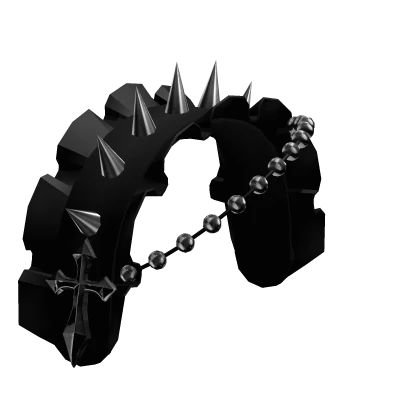 emo gothic spiked ruffled headband 
