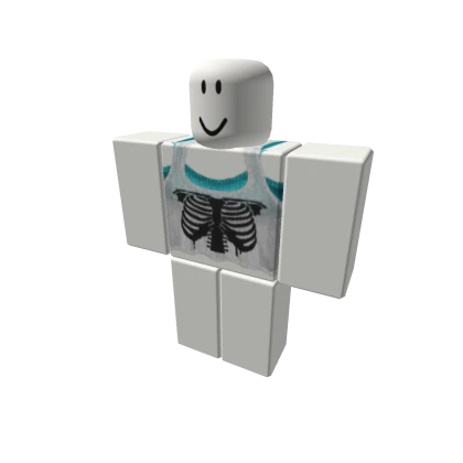 💎 2017 ribcage emo shirt w/ blue under top