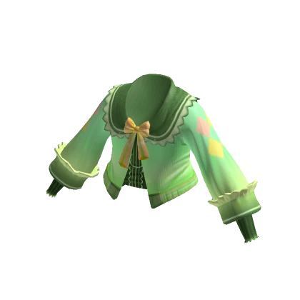 Green Crop Top  w/ Ruffles & Bow