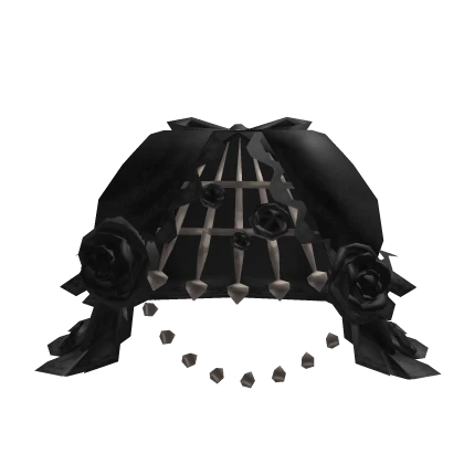 Rosy Gothic Silver Cage Skirt Bustle in Black