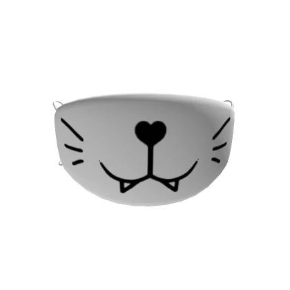 White Cat Face Mask