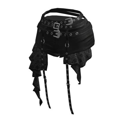 BB KPOP aespa Black Belted Lace Shorts