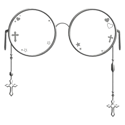 White Emo Goth Cross Glasses