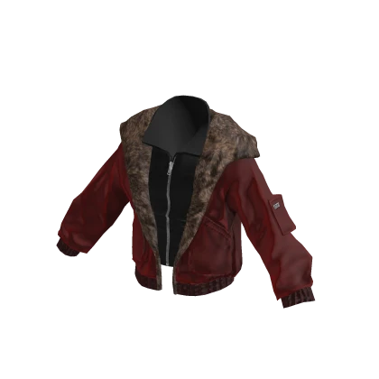 💗Y2K LAYERED HOODIE FUR JACKET_RED