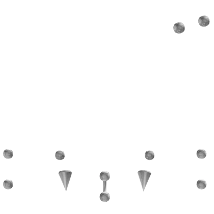 ⛥ extreme angel fang piercing set in silver