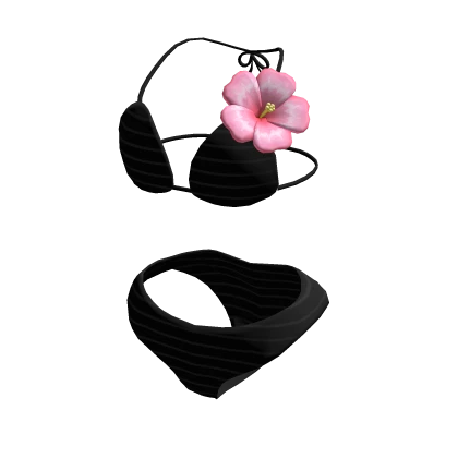 Black Bikini w/ Hibiscus