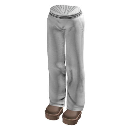 Oversized White Baggy Sweatpants w/ Platform Shoes