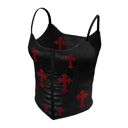 Red Crosses Y2K Crop Top