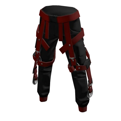 Utility Pants Black Red