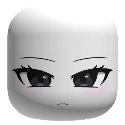 Cute Cat Mouth Anime Girl Face - White (Re)