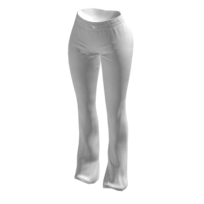 Tracksuit Pants White Cozy Baddie Skinny 2000s Y2K