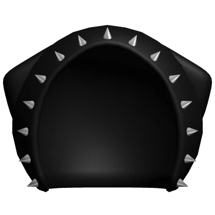 ⛧ spiked punk black sad kitty hood in black