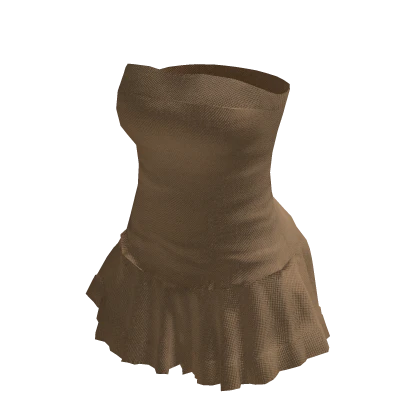 Boho ruffle dress Chocolate Brown