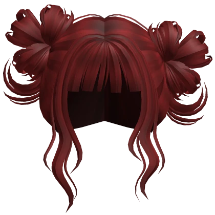 Fluffy Tilted Messy Buns (Red)