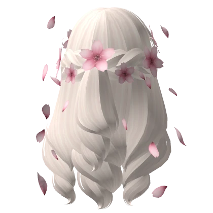 Spring Cherry Blossom Half up Pale Blond Hair