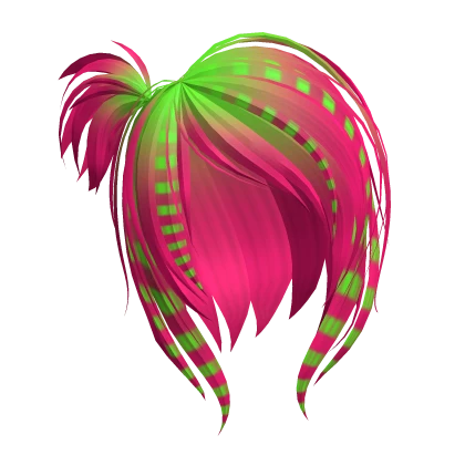 Pink & Green Scene Mini Ponytail Hair