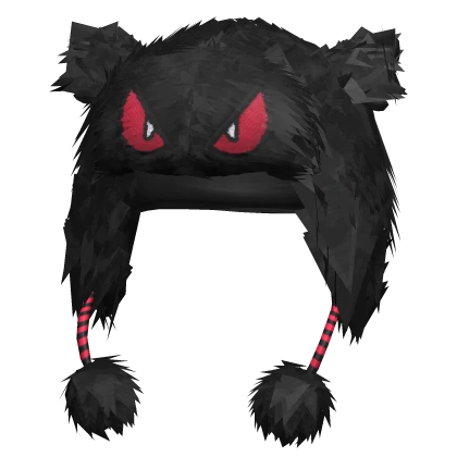 Red Eyed Cat Ushanka (Black)